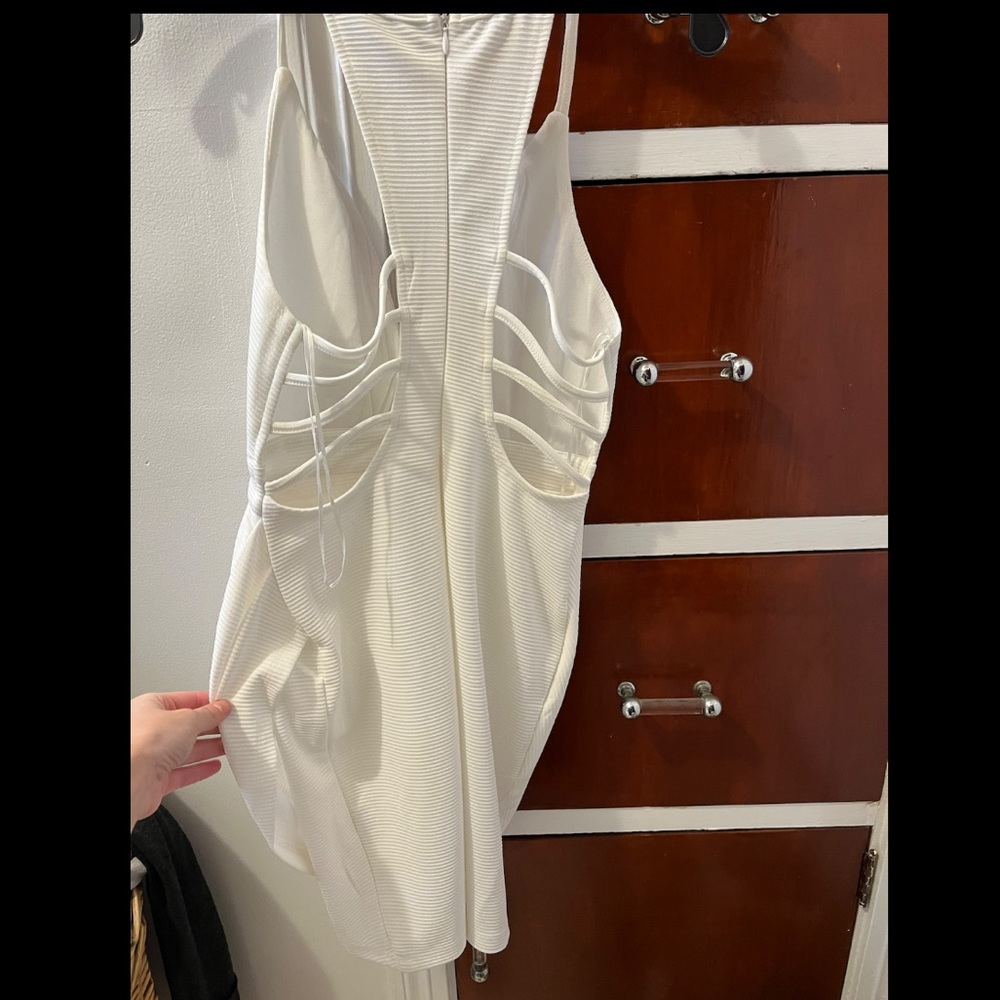 White dress with back cutout